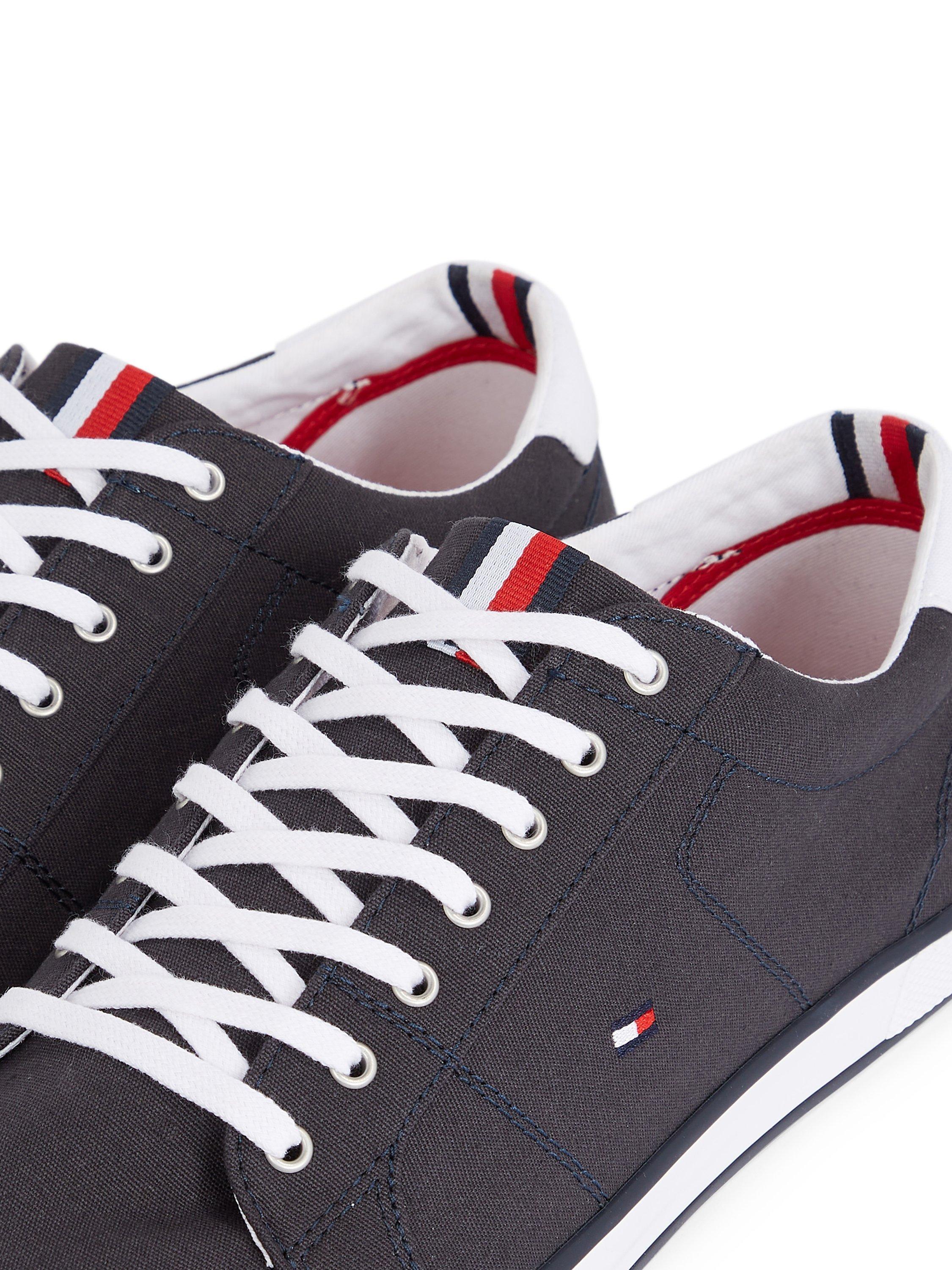 Product image 4 of 5, which shows Tommy Hilfiger Canvas Lace-Up Trainers, Midnight, 6.5