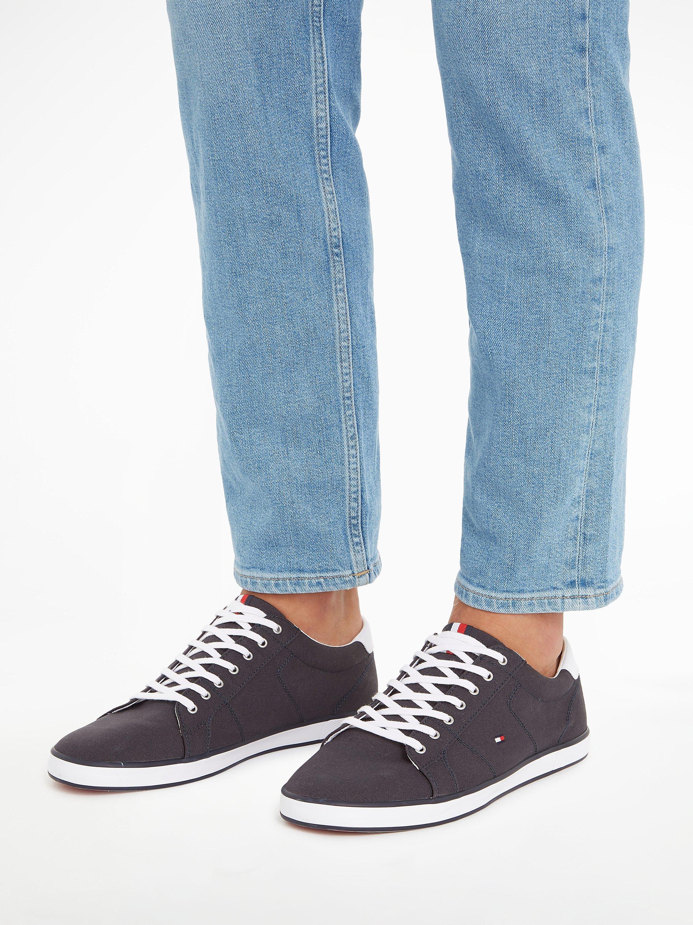 Product image 5 of 5, which shows Tommy Hilfiger Canvas Lace-Up Trainers, Midnight, 6.5