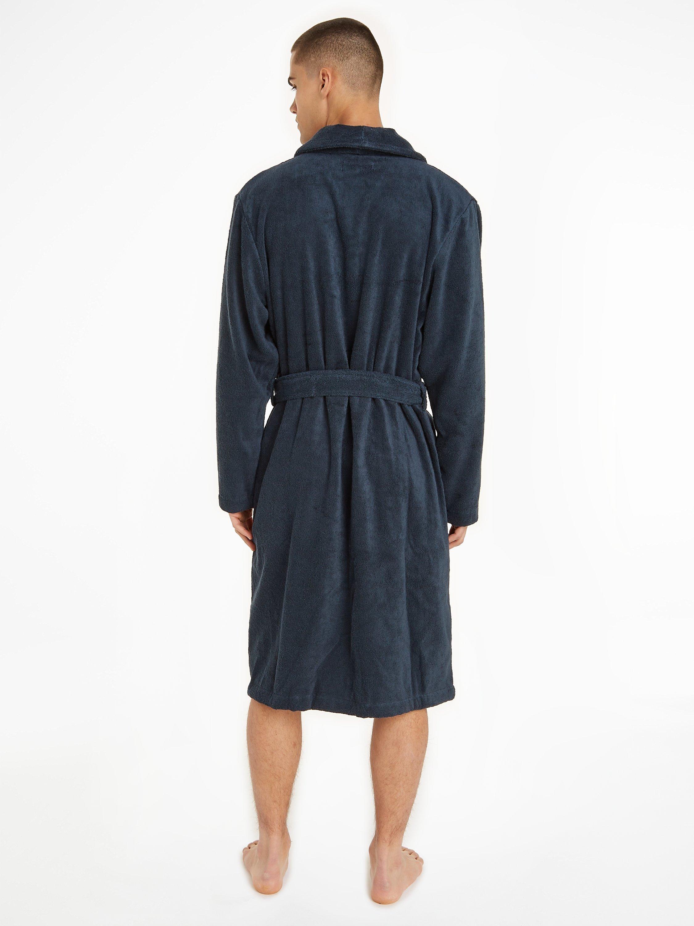 Tommy Hilfiger Pure Cotton Towelling Robe, Navy Blazer, XS