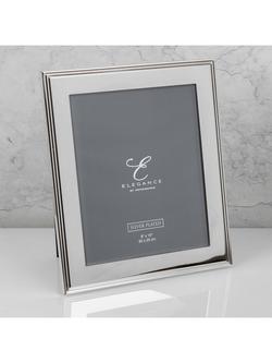 Elegance by Impressions Ribbed Photo Frame, Silver Plated - view 2, Silver