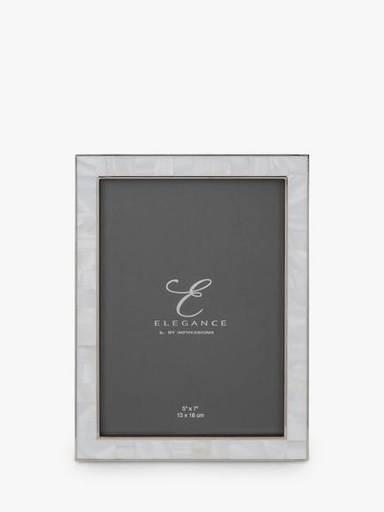 Elegance by Impressions Mother Of Pearl Photo Frame, White, White