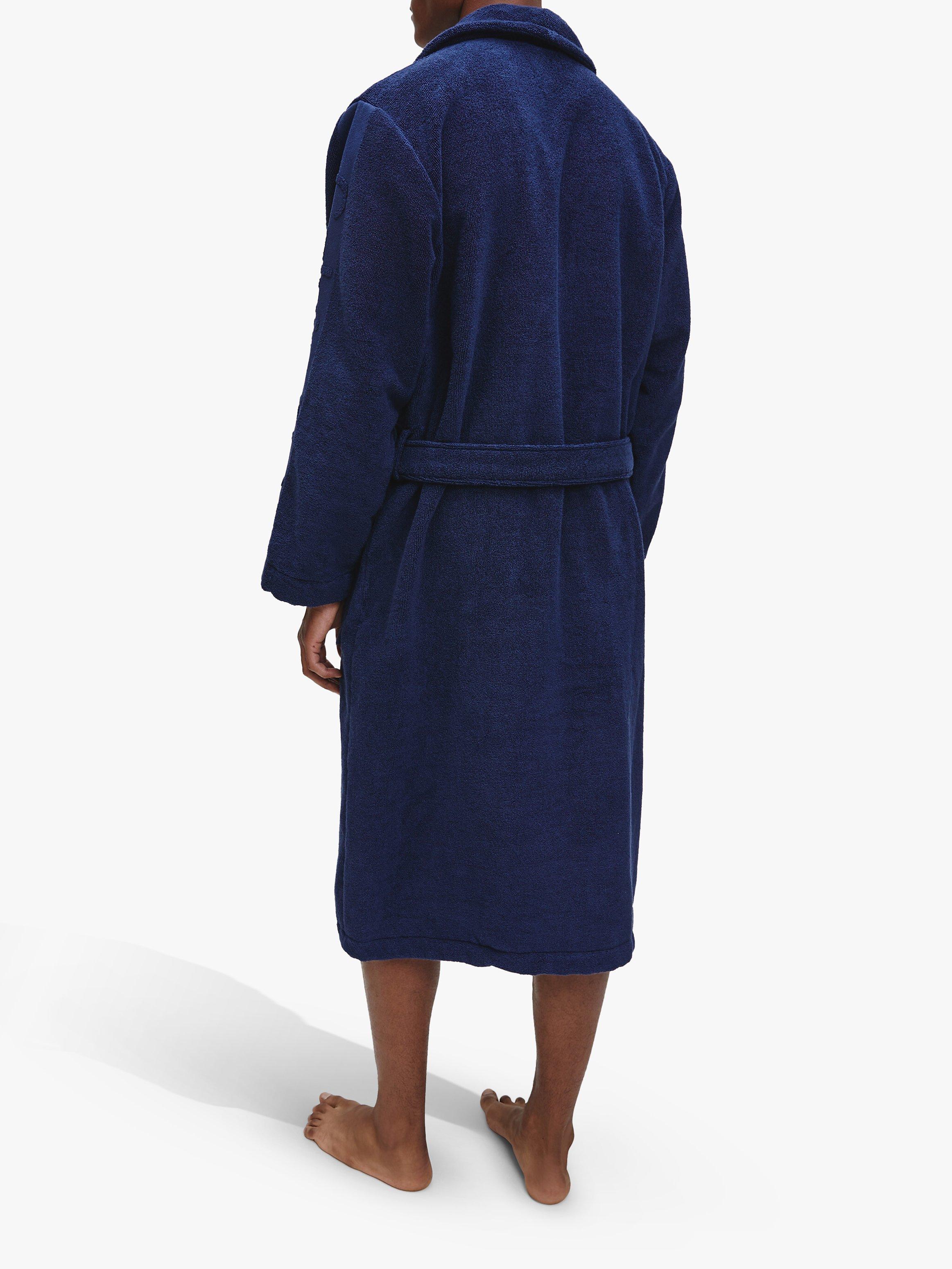 Calvin Klein Cotton Wrap Dressing Gown, Blue Shadow, S-M