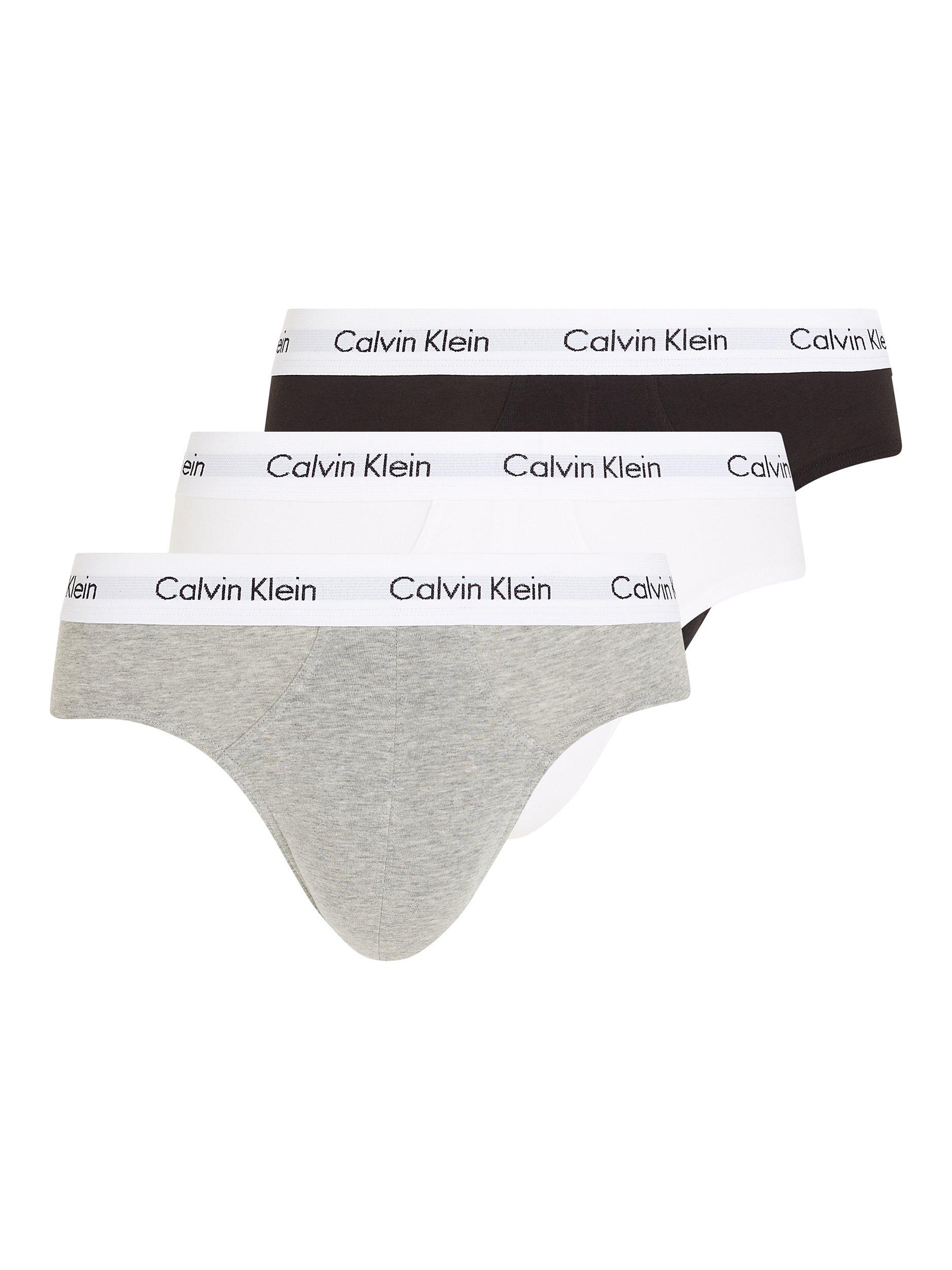 Calvin Klein Underwear Cotton Briefs Pack of 3 Black White Grey