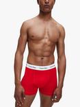 Calvin Klein Regular Cotton Stretch Trunks, Pack of 3, White/Red/Blue