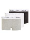 Calvin Klein Low Rise Cotton Stretch Trunks, Pack of 3, Black/White/Grey Heather