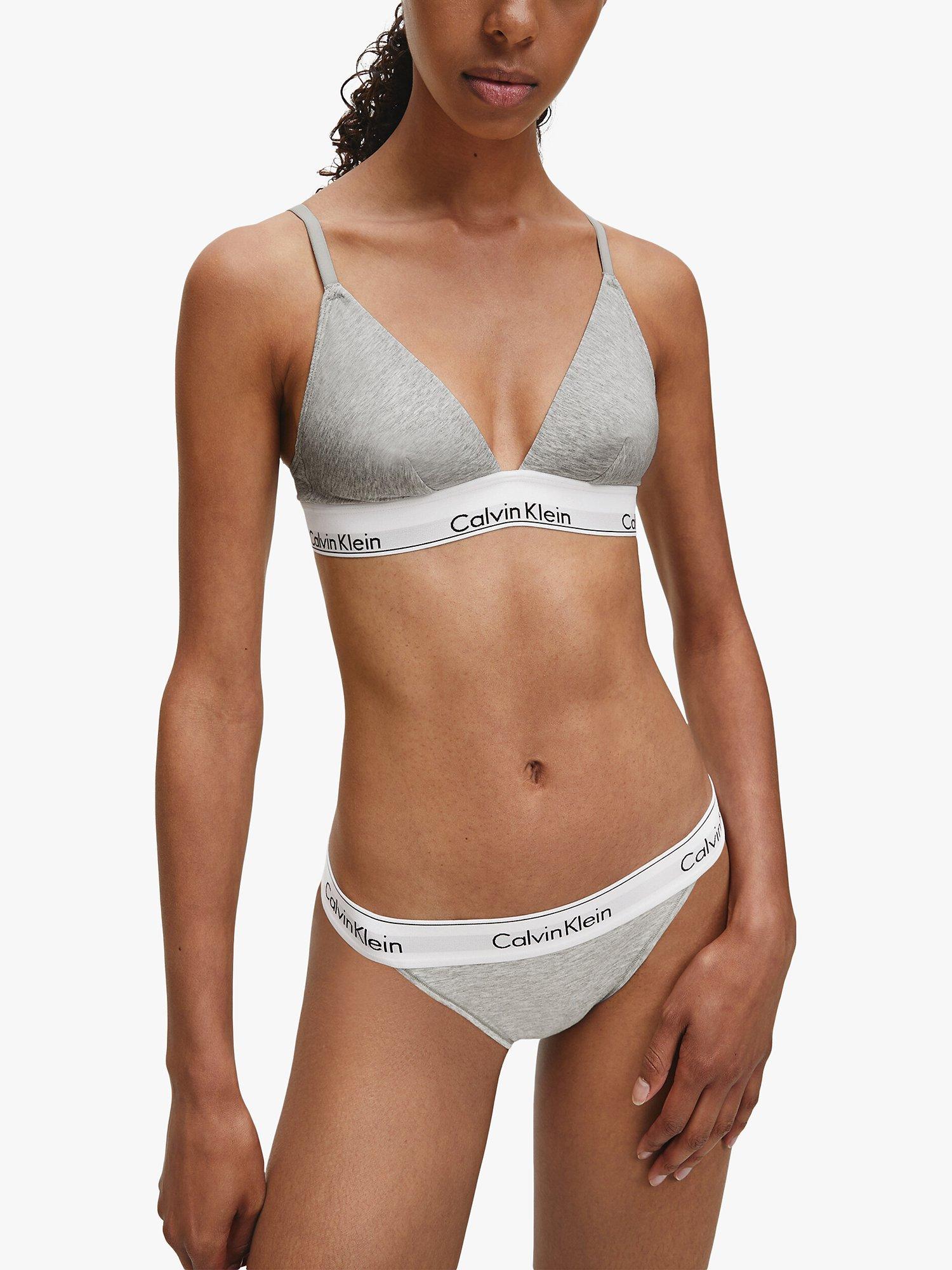 Calvin klein modern cotton grey triangle bra best sale