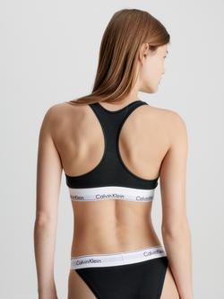 Calvin Klein Modern Cotton Racer Back Bralette - view 2, Black