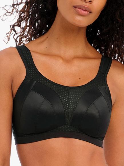 Freya Dynamic Non Wired Sports Crop Top Sports Bra, Black, Black