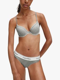 Calvin Klein Modern Cotton Thong, Grey Heather