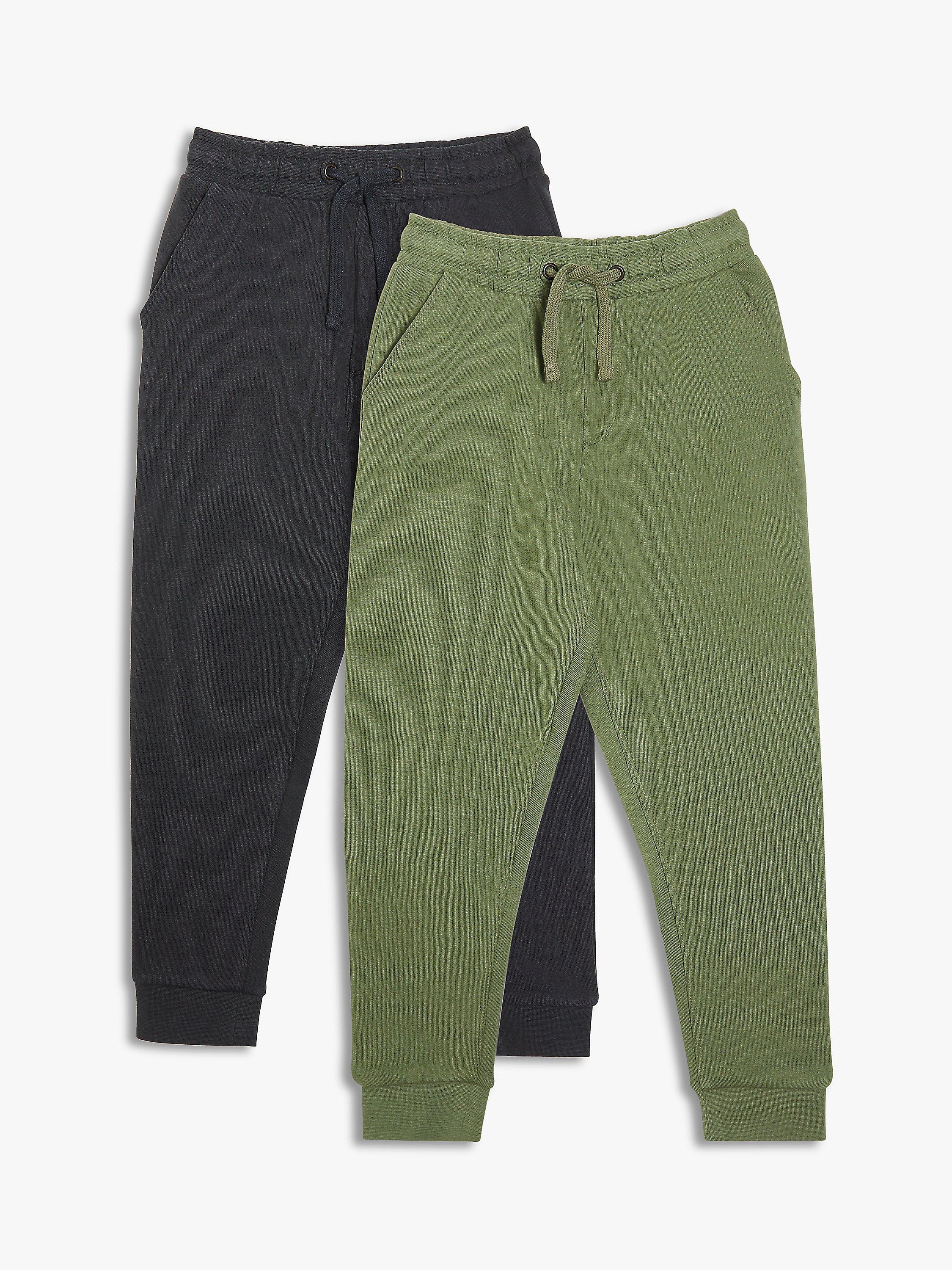 John Lewis Kids' Core Joggers, Pack of 2, Black/Khaki, 2 years