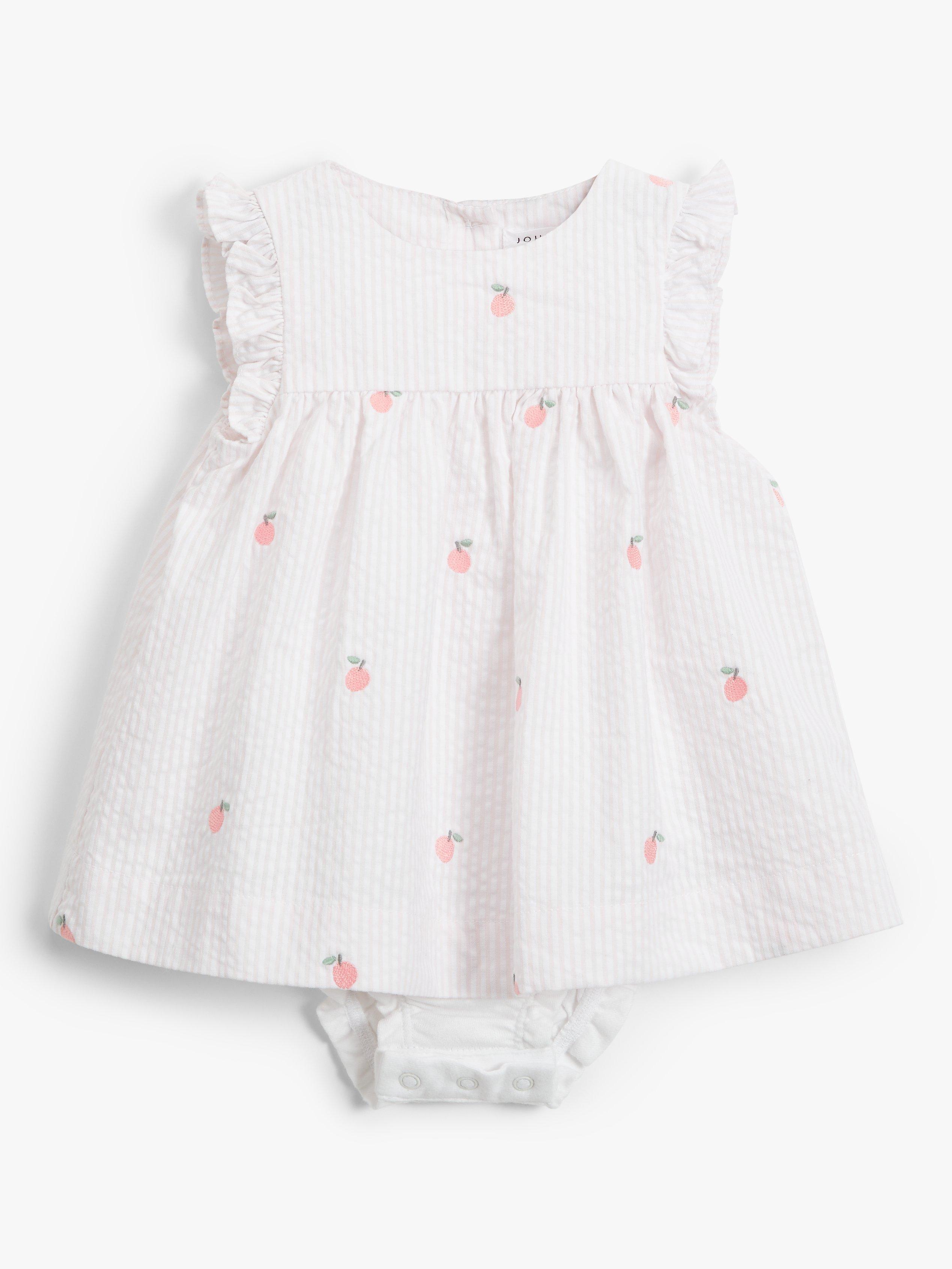 John Lewis Baby Apple Embroidered Dress and Knicker Set, Multi