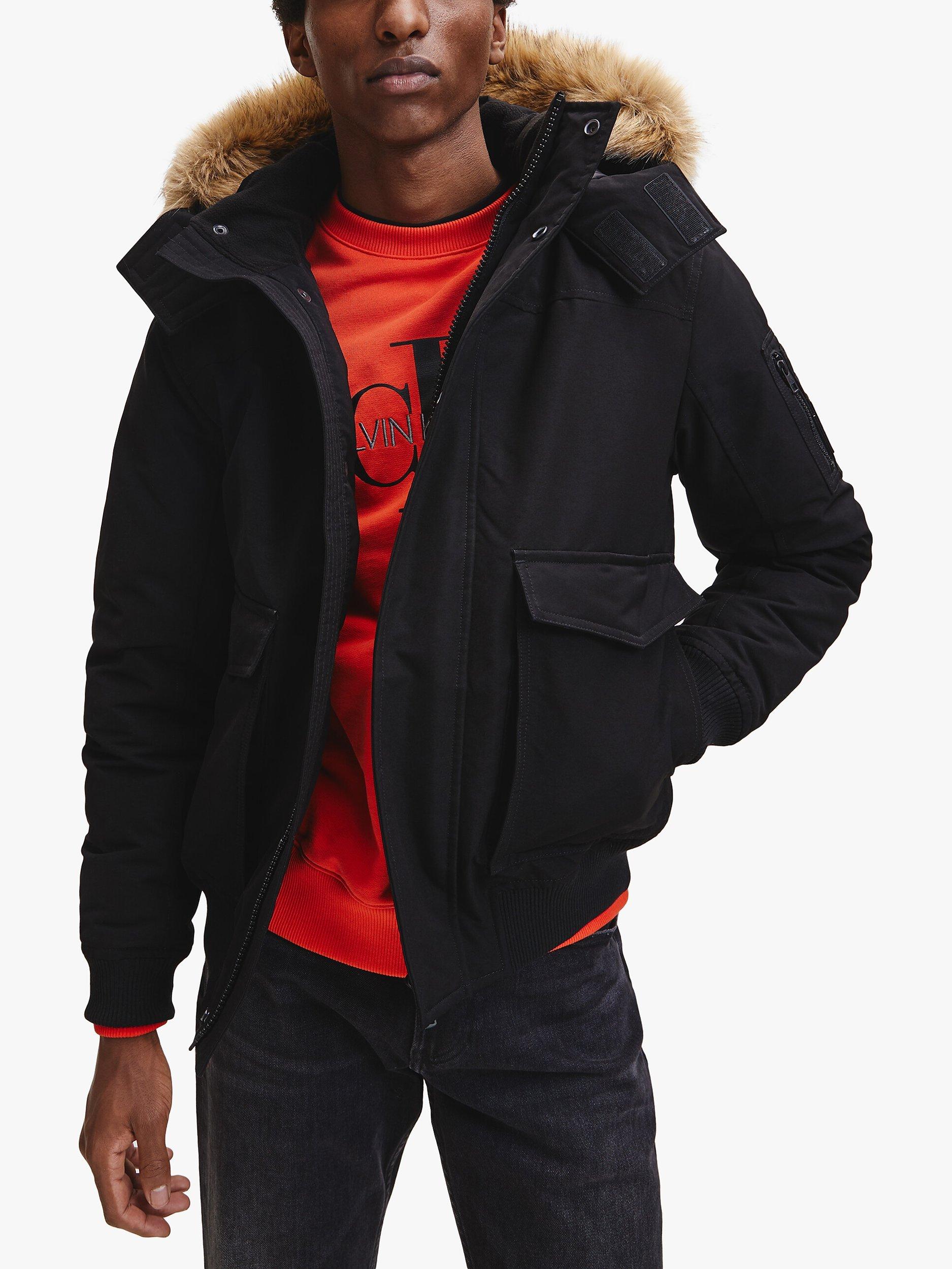 Calvin Klein Jeans Faux Fur Down Jacket CK Black
