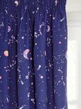 John Lewis Glow in the Dark Constellation Print Pencil Pleat Blackout Children's Curtains, Blue