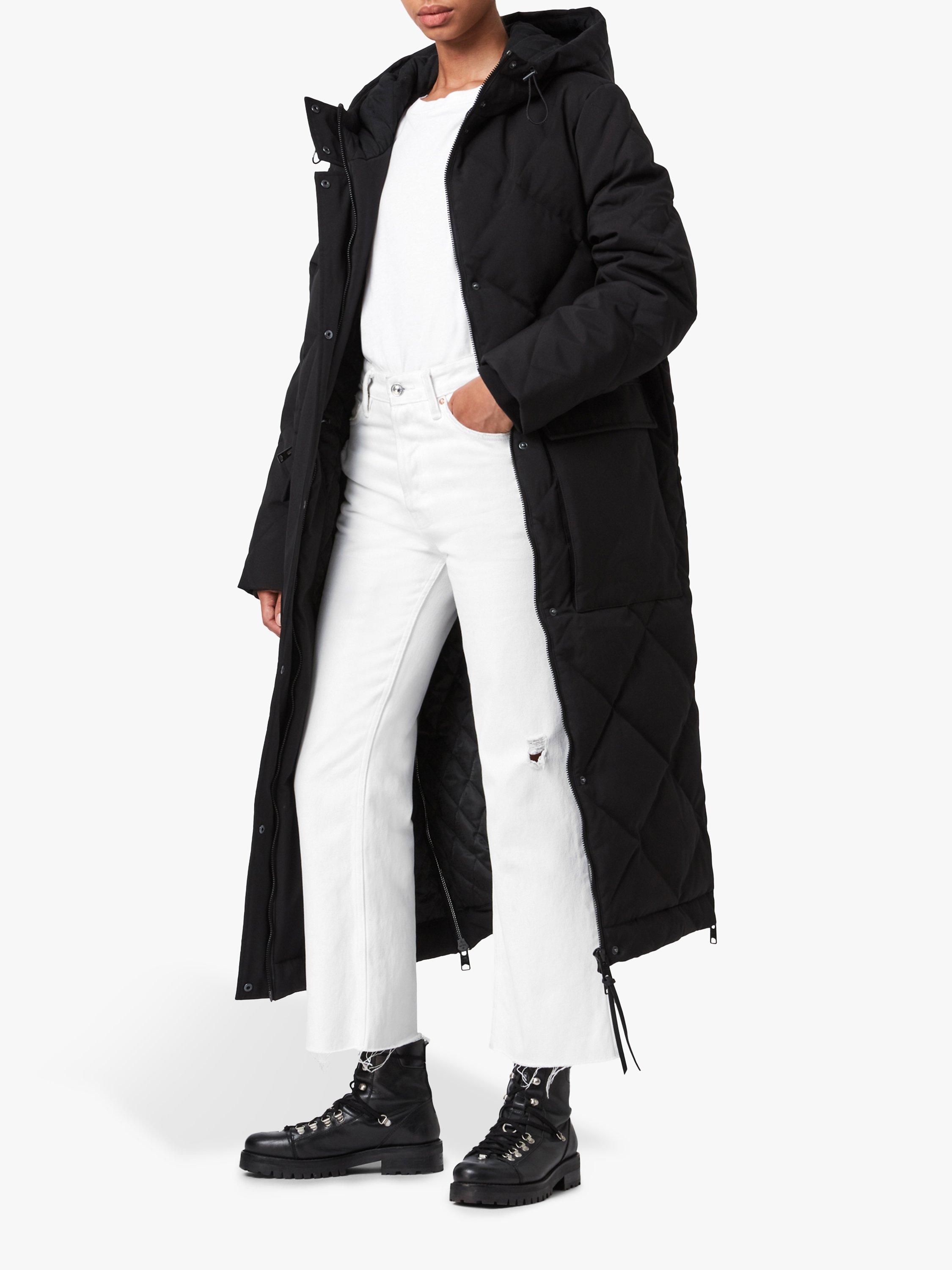 AllSaints Lucie Long Puffer Coat Black