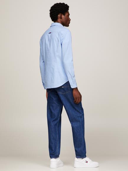 Tommy Jeans Slim Organic Cotton Oxford Shirt - view 2, Perfume Blue