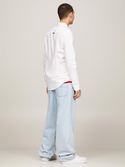 Tommy Jeans Slim Organic Cotton Oxford Shirt - view 2, White