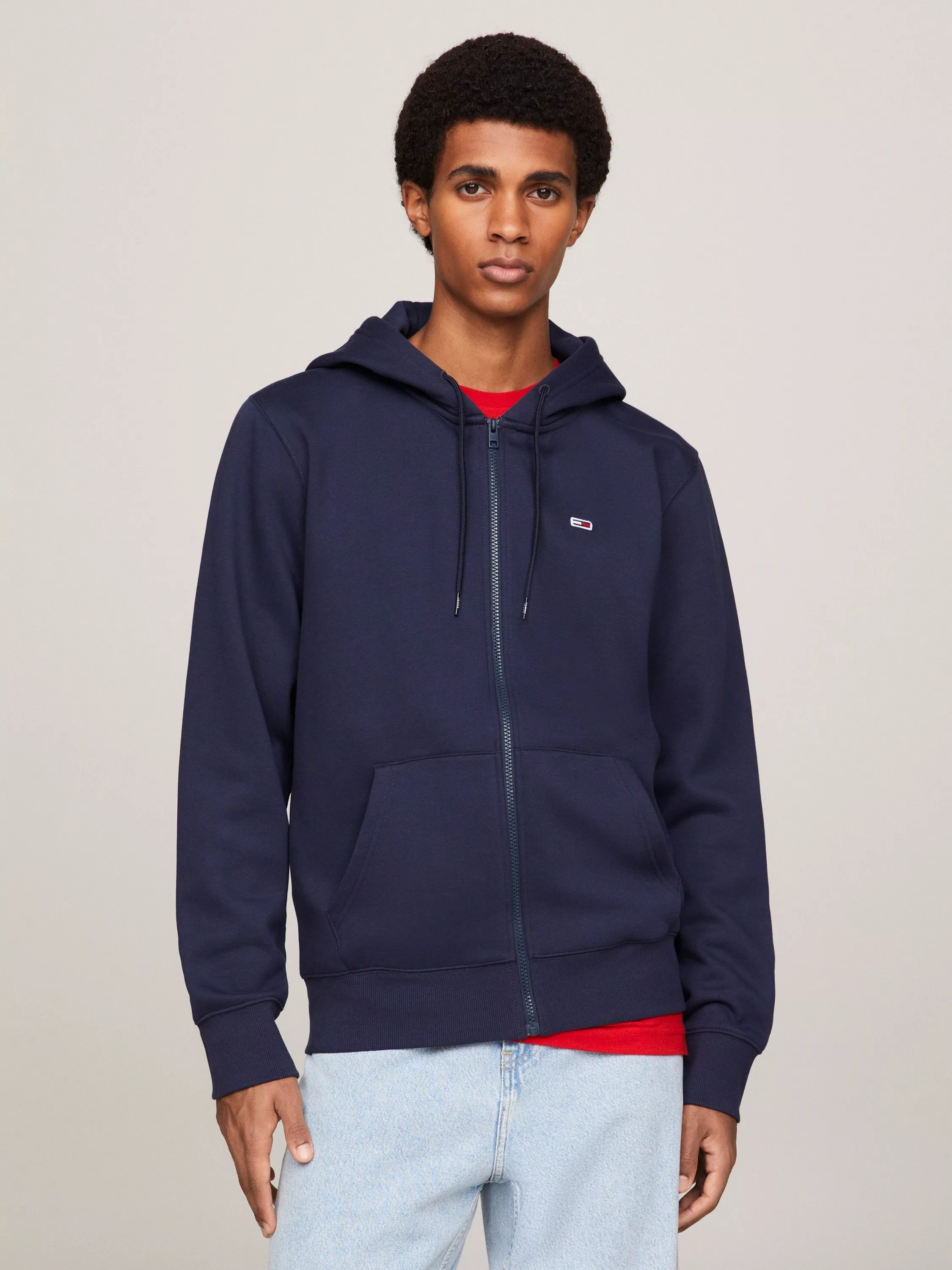 Tommy Jeans Zip Through Fleece Hoodie Twilight Navy