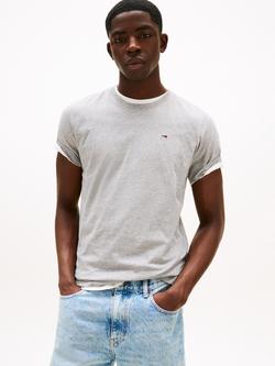Tommy Jeans Organic Cotton Crew Neck T-Shirt, Light Grey Heather