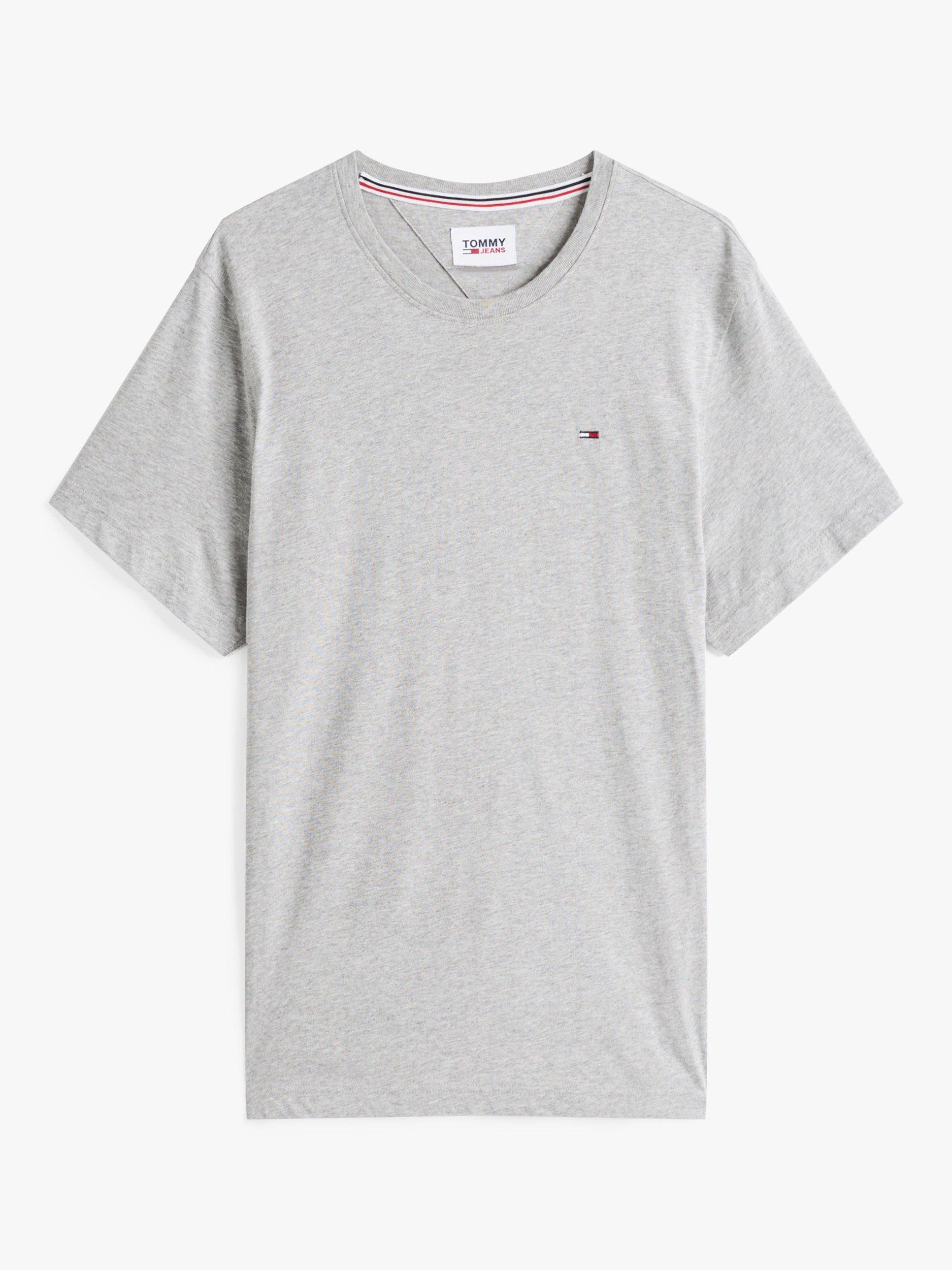 Product image 5 of 5, which shows Tommy Jeans Organic Cotton Crew Neck T-Shirt, Light Grey Heather, XXL