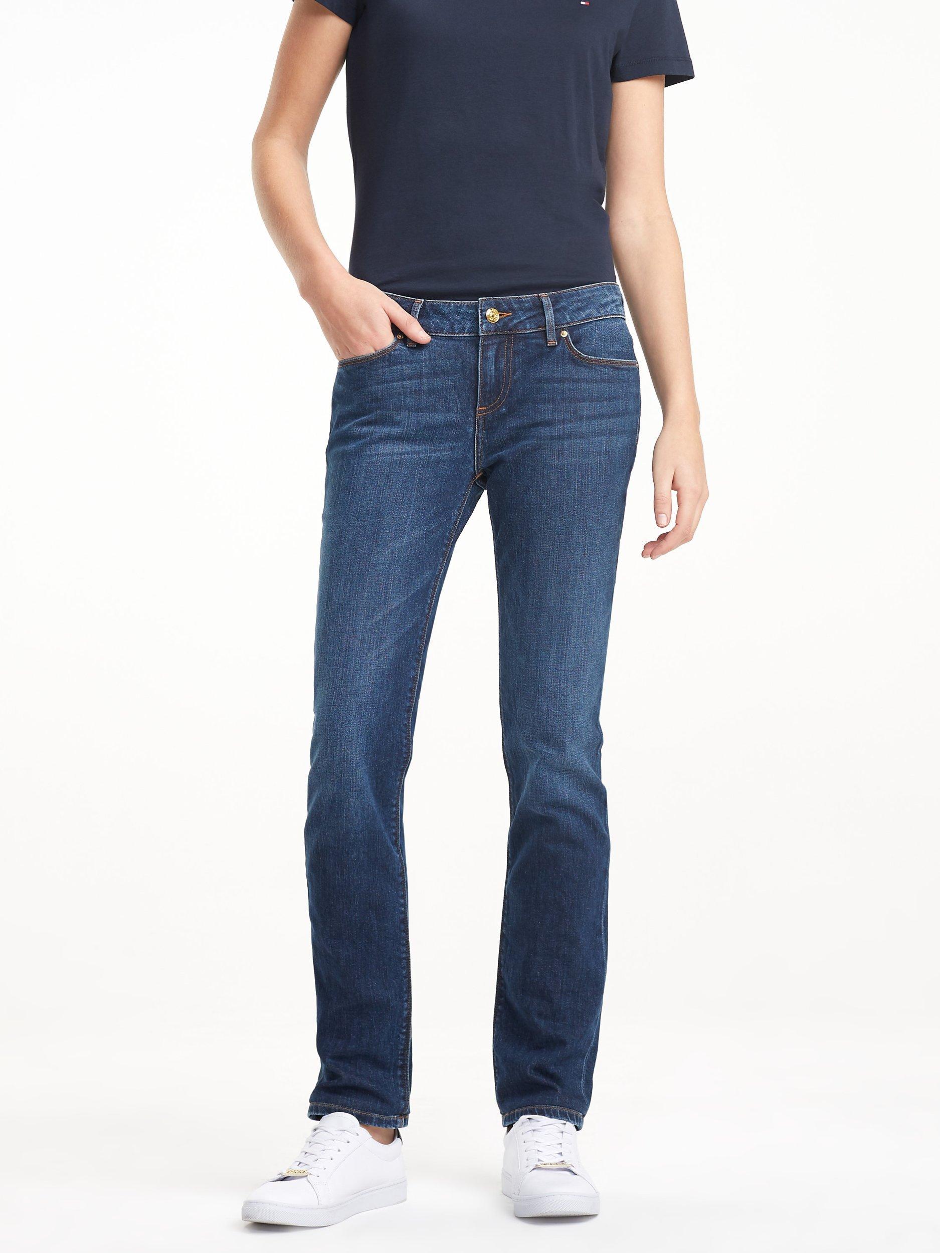 Product image 1 of 6, which shows Tommy Hilfiger Straight Fit Jeans, Absolute Blue Wash, 28S