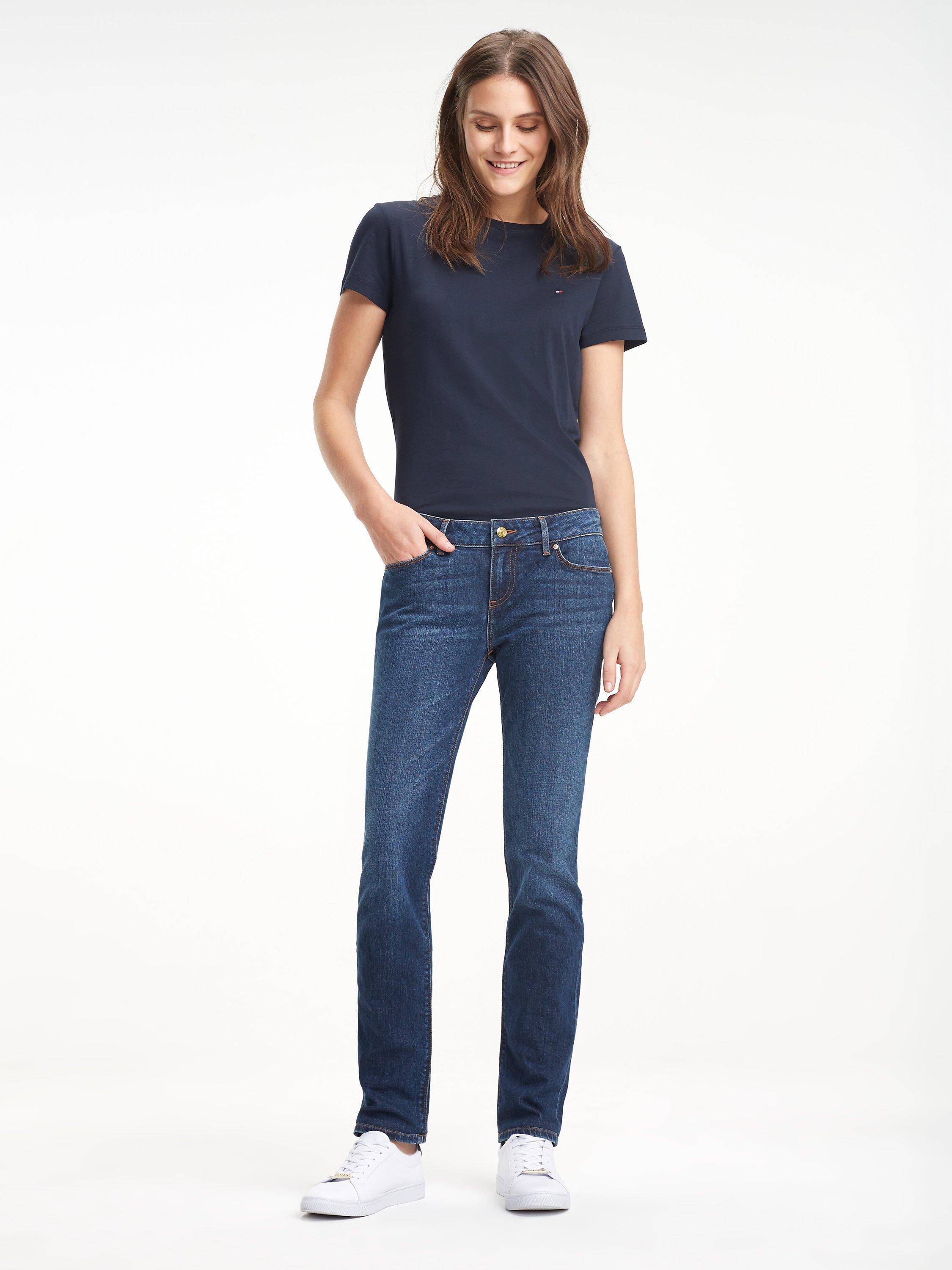 Product image 3 of 6, which shows Tommy Hilfiger Straight Fit Jeans, Absolute Blue Wash, 28S