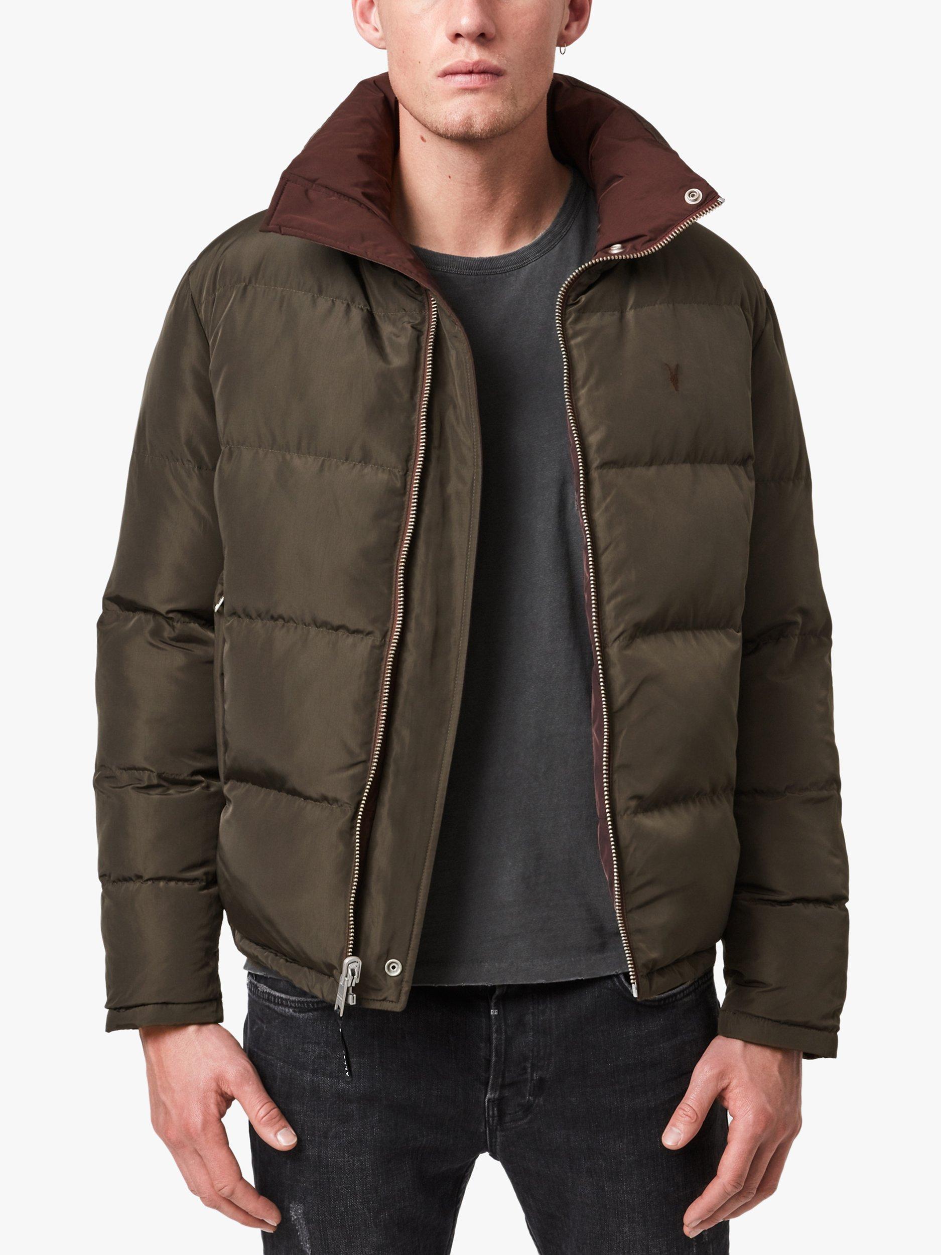 AllSaints Novern Reversible Puffer Jacket, Oxblood/Graphite
