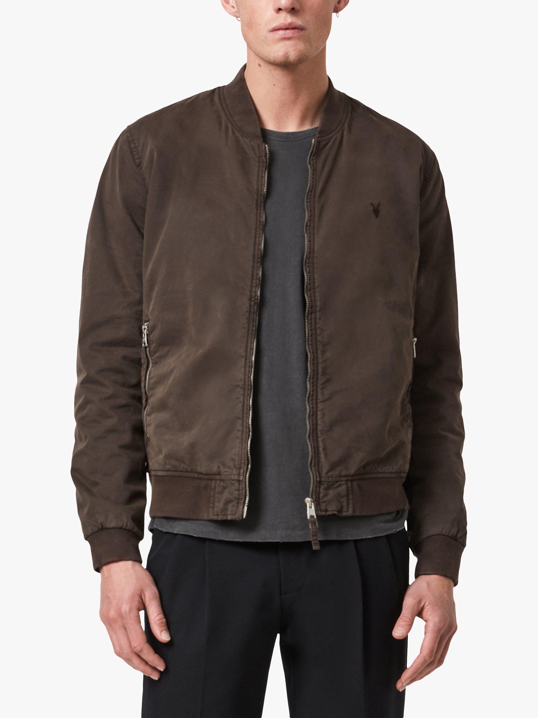 AllSaints Lows Bomber Jacket Dark Khaki