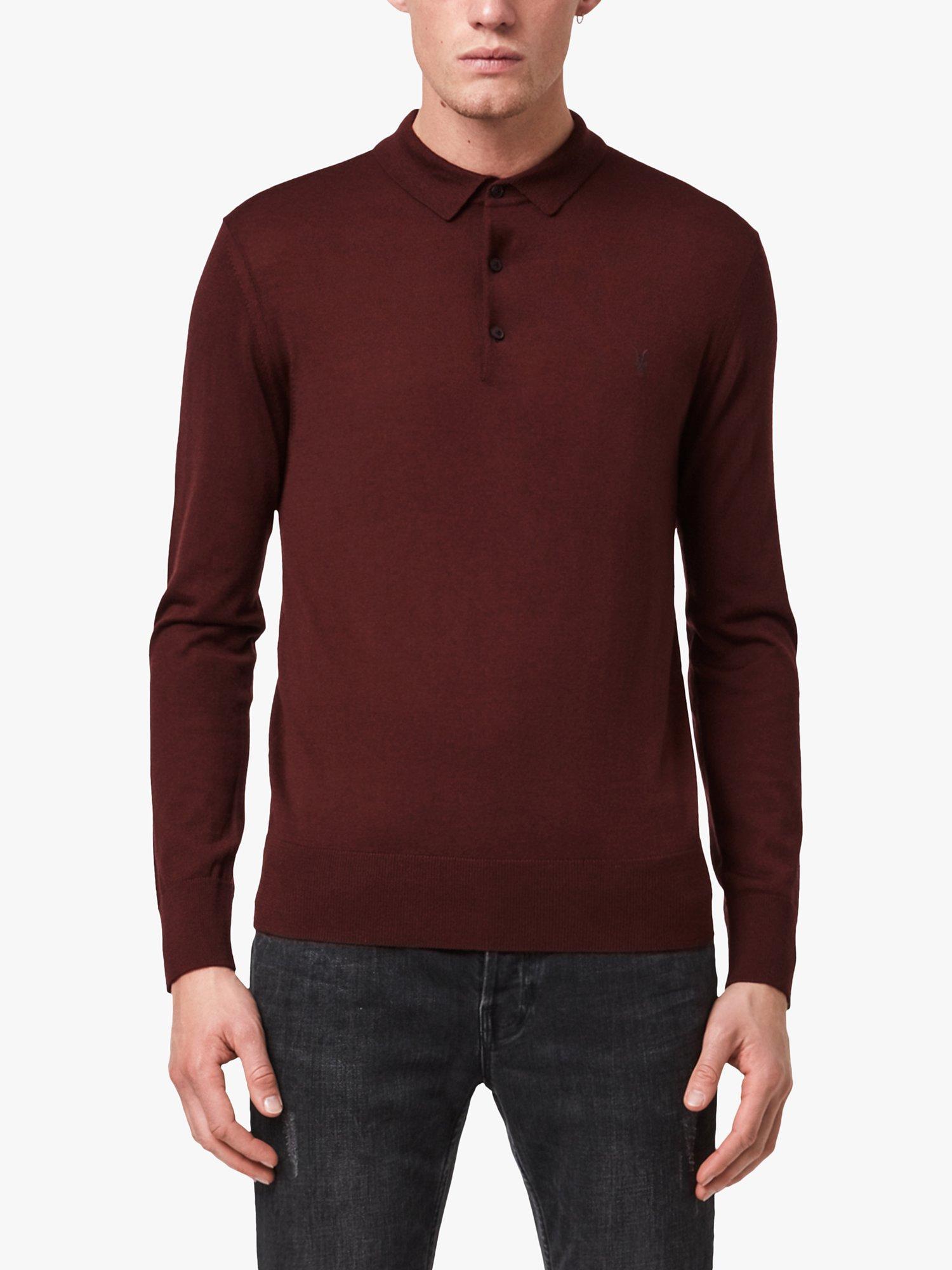 AllSaints Mode Merino Slim Fit Polo Shirt