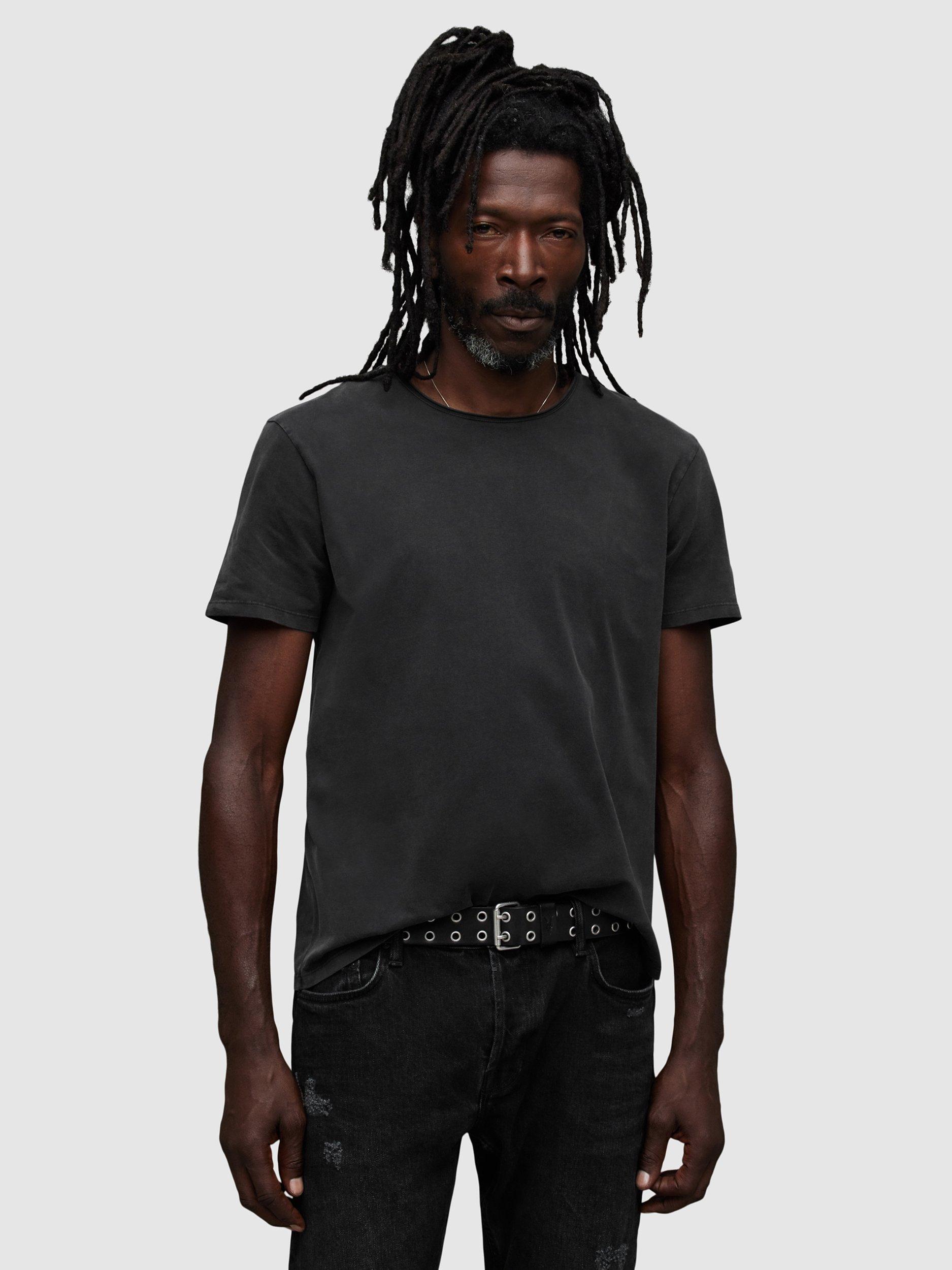 AllSaints Bodega Crew Neck Cotton T-Shirt, Washed Black