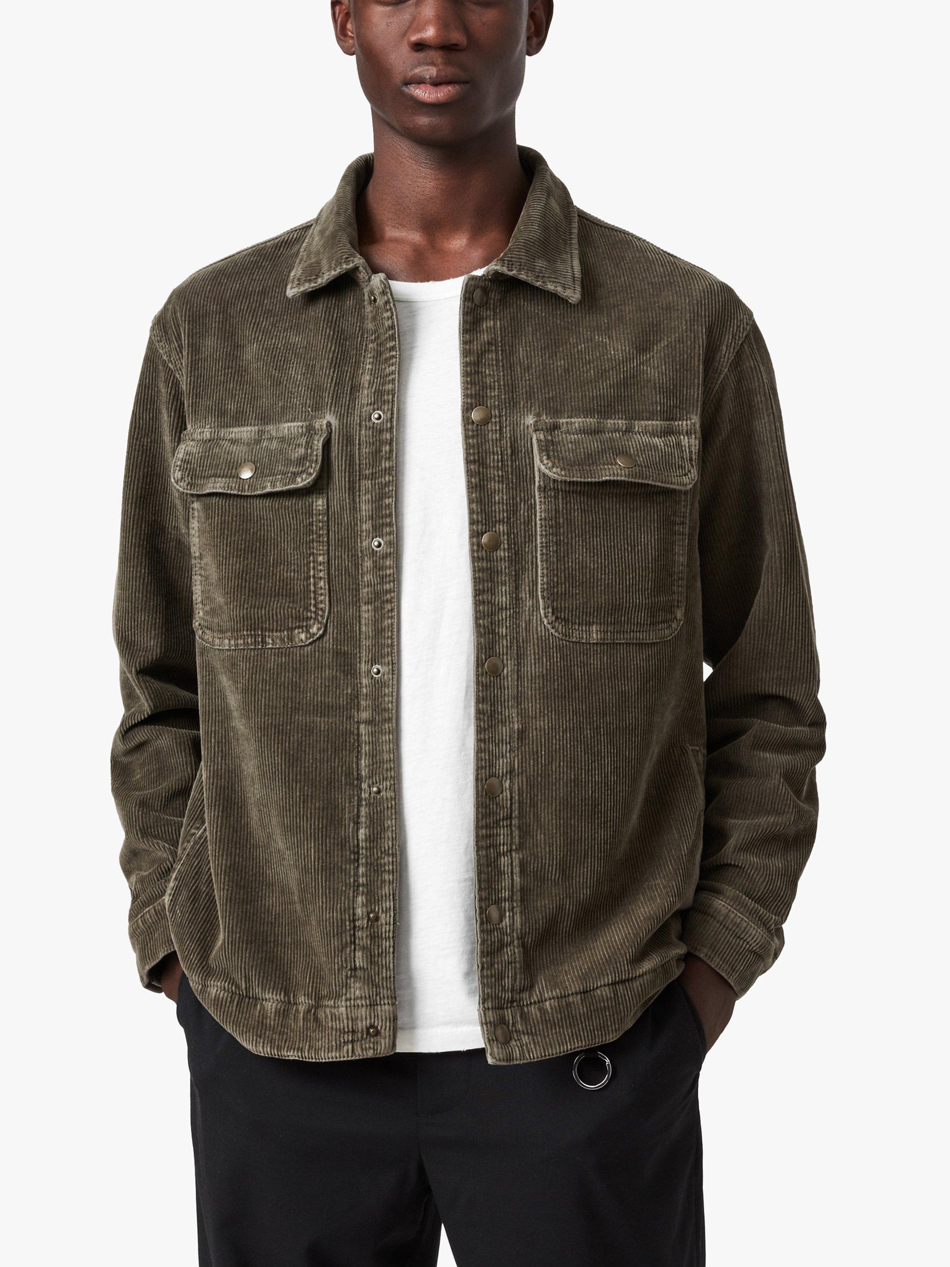AllSaints Castleford Cord Shacket, Khaki