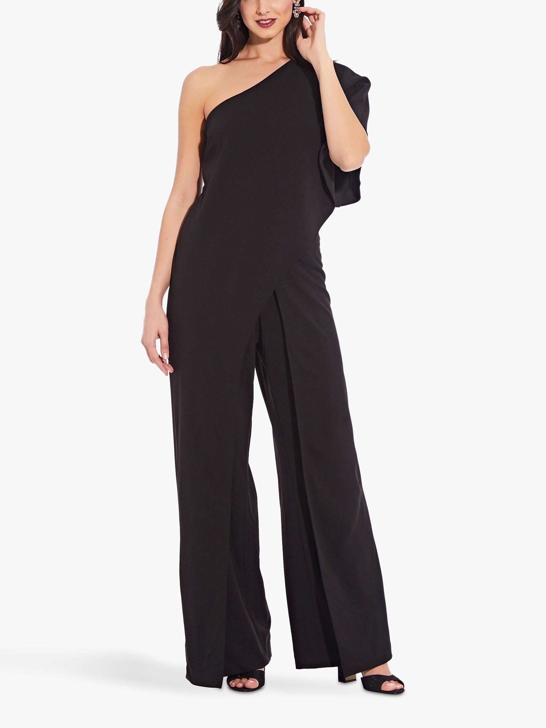 Product image 3 of 5, which shows Adrianna Papell One Shoulder Jumpsuit, Black, 6