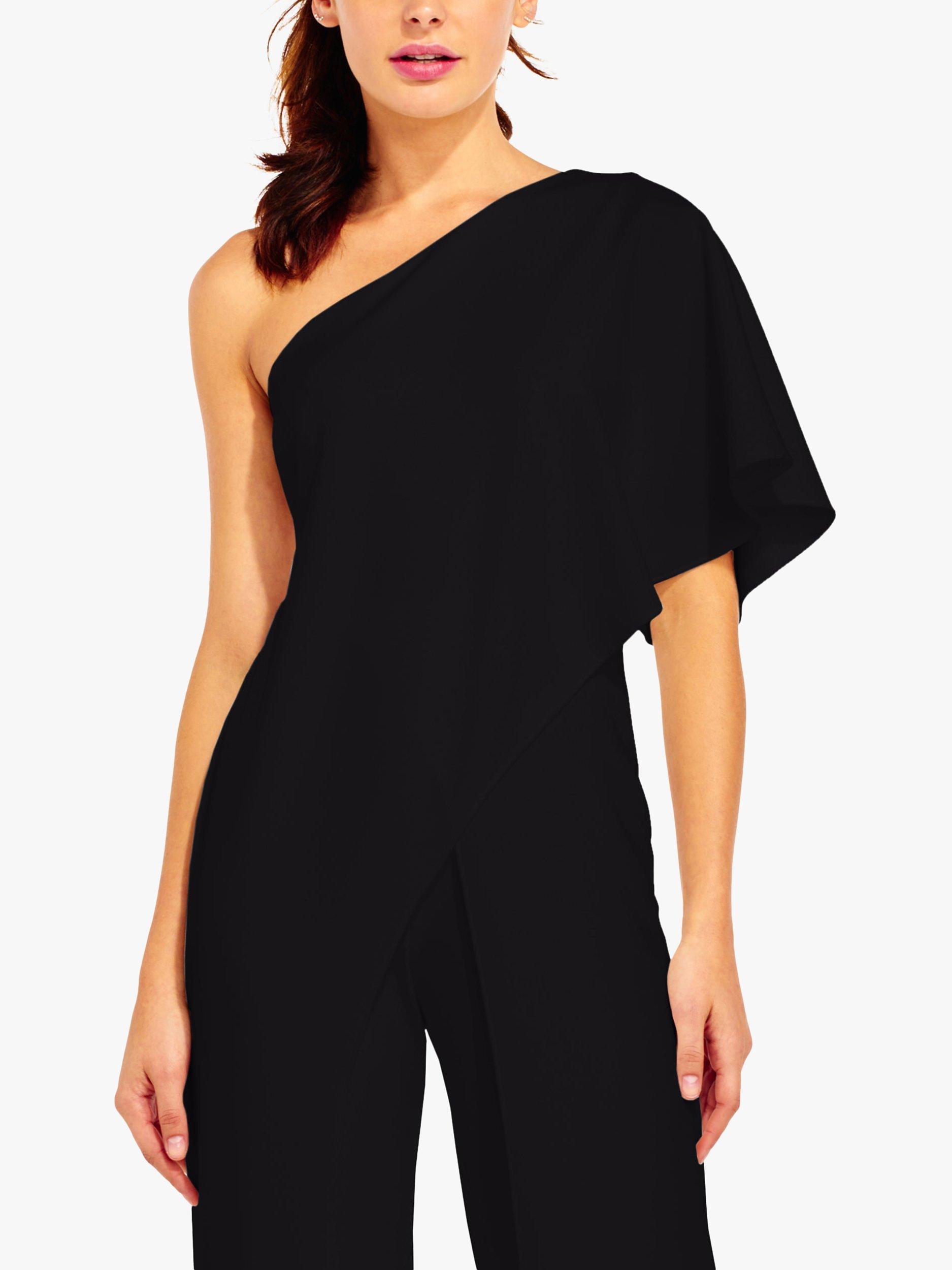 Product image 4 of 5, which shows Adrianna Papell One Shoulder Jumpsuit, Black, 6