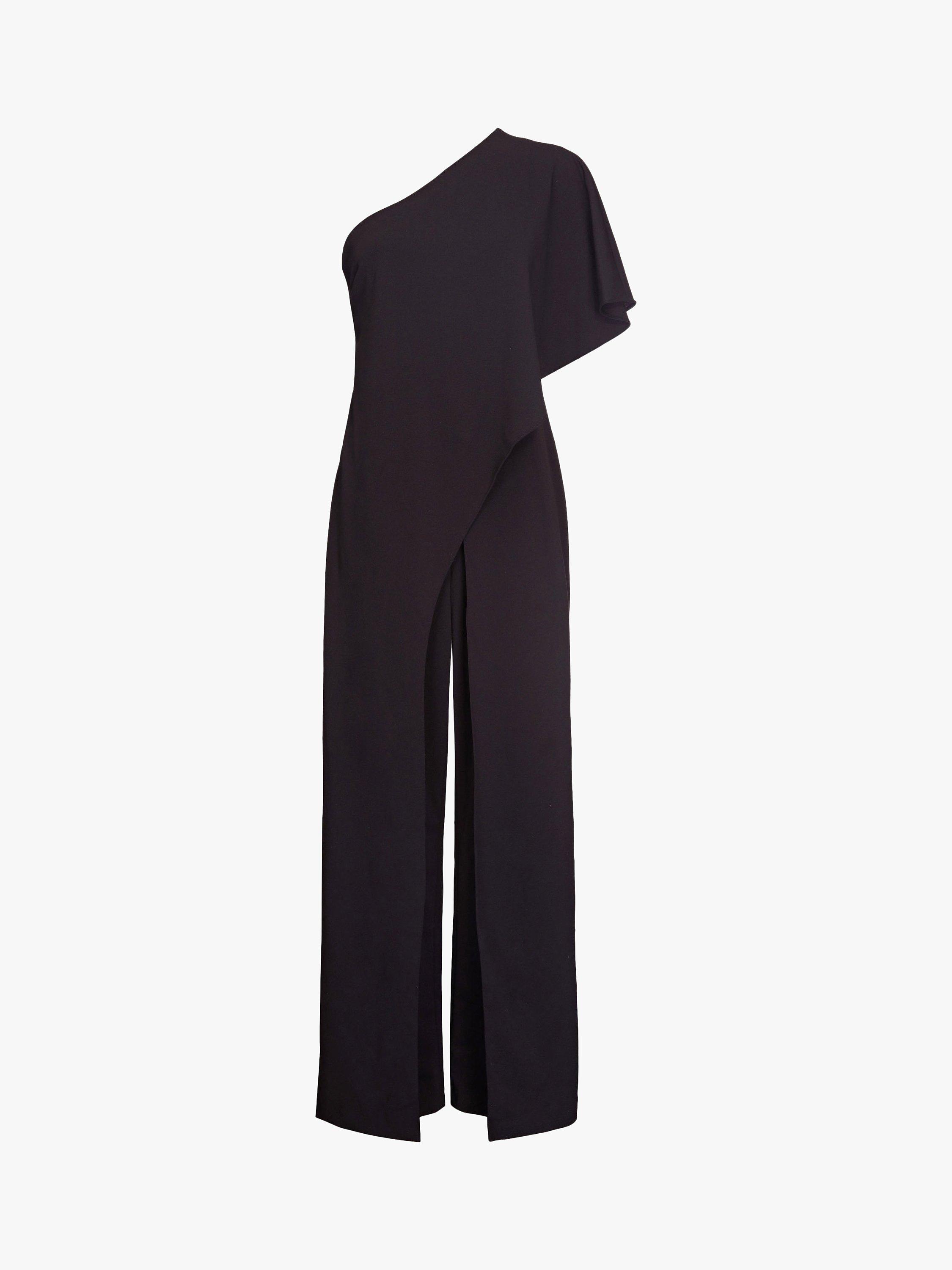 Product image 5 of 5, which shows Adrianna Papell One Shoulder Jumpsuit, Black, 6