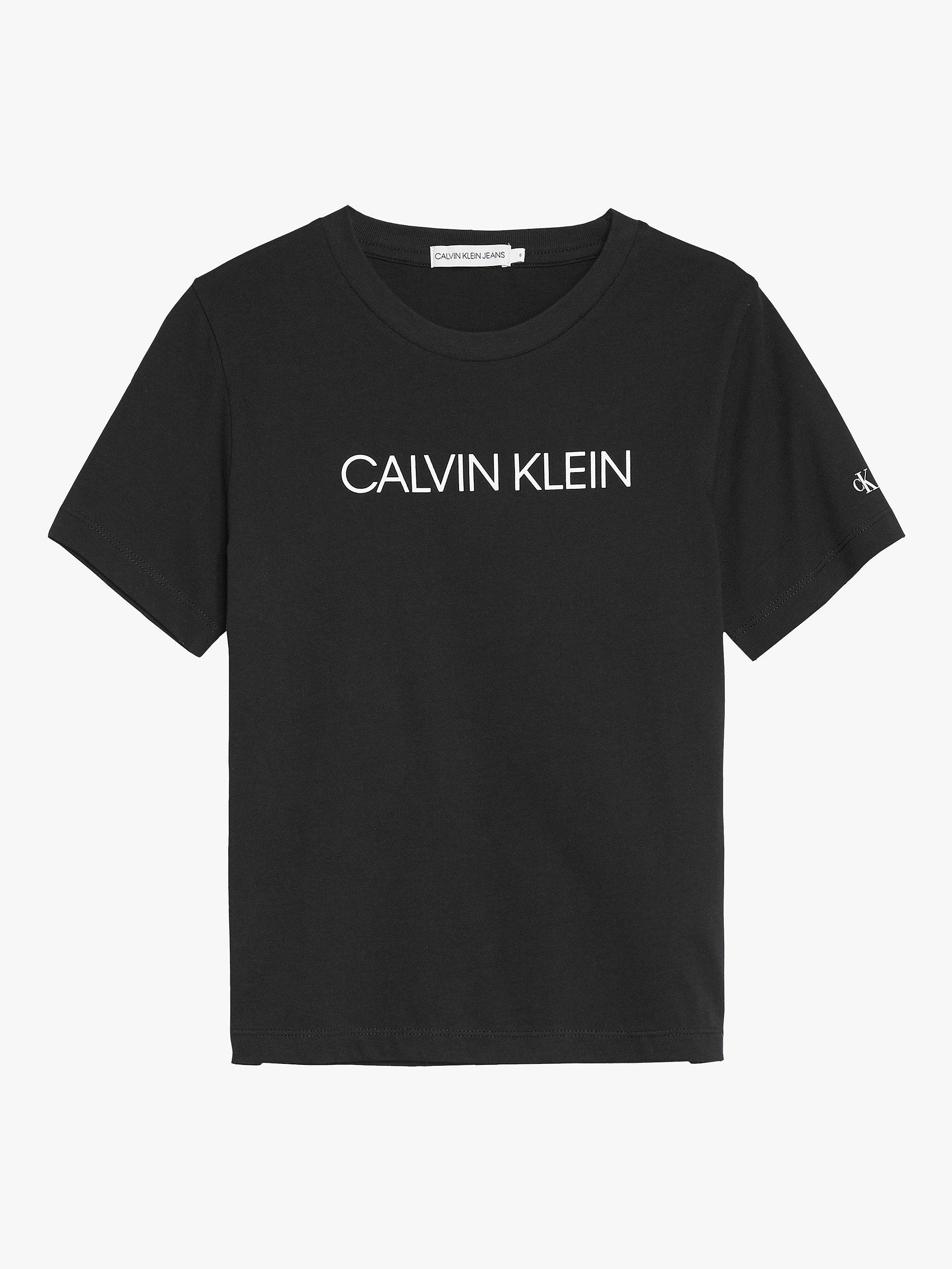 Calvin Klein Boys' Organic Cotton Institutional Logo T-Shirt, CK Black