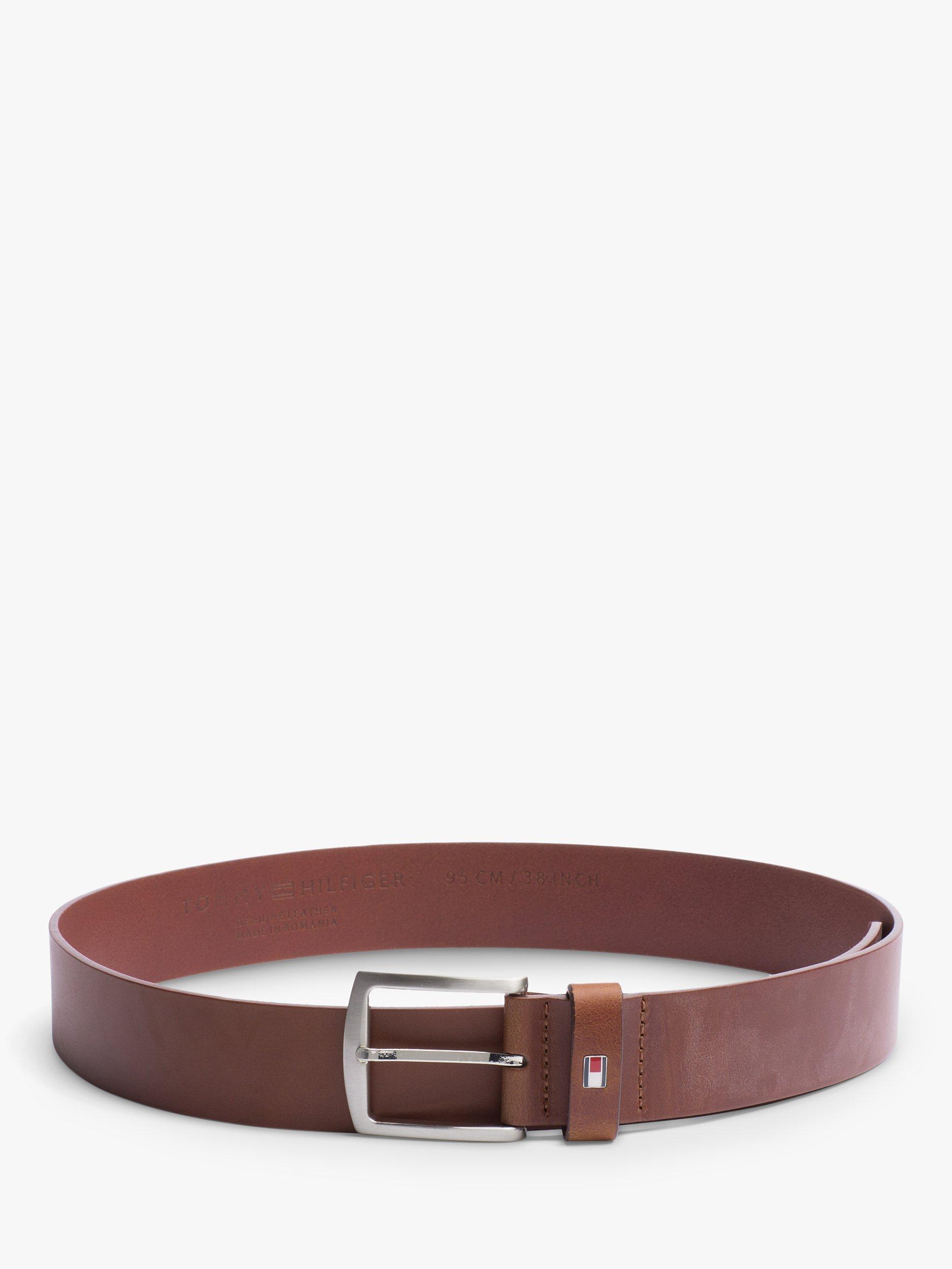 Product image 1 of 2, which shows Tommy Hilfiger New Denton Leather Belt, Dark Tan, 31