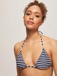 John Lewis Nirvana Stripe Triangle Bikini Top, Navy/White