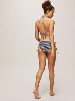 John Lewis Nirvana Stripe Triangle Bikini Top, Navy/White - view 2, Navy/White