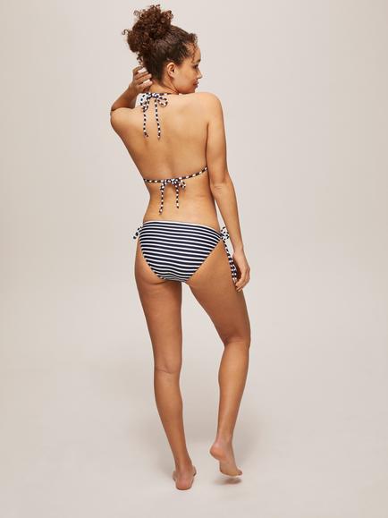 John Lewis Nirvana Stripe Tie Side String Bikini Briefs, Navy/White - view 2, Navy/White