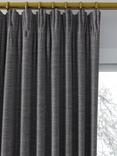 John Lewis Textured Weave Recycled Polyester Pair Blackout/Thermal Lined Pencil Pleat Curtains, Steel