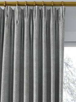 John Lewis Herringbone Weave Pair Lined Pencil Pleat Curtains, Slate