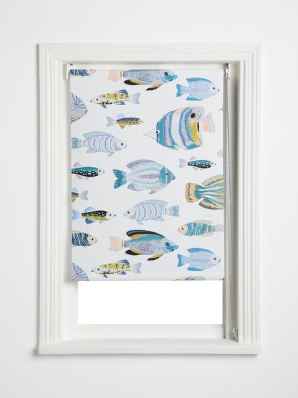 John Lewis Fish Blackout/Thermal Roller Blind, Multi, Multi