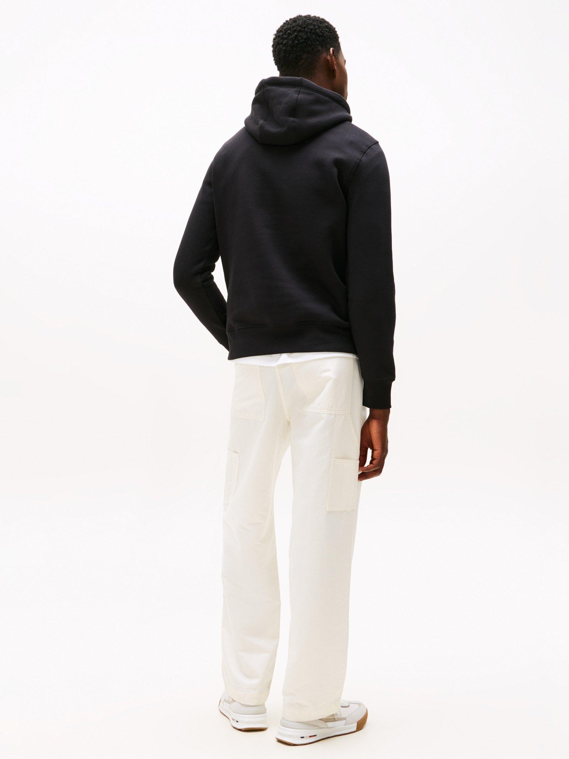 Product image 3 of 7, which shows Tommy Hilfiger Fleece Drawstring Hoodie, Jet Black, XS