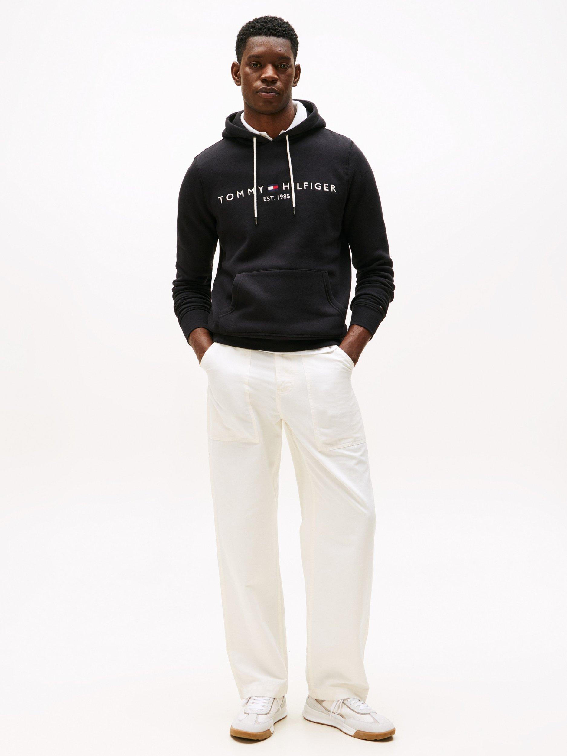 Product image 5 of 7, which shows Tommy Hilfiger Fleece Drawstring Hoodie, Jet Black, XS