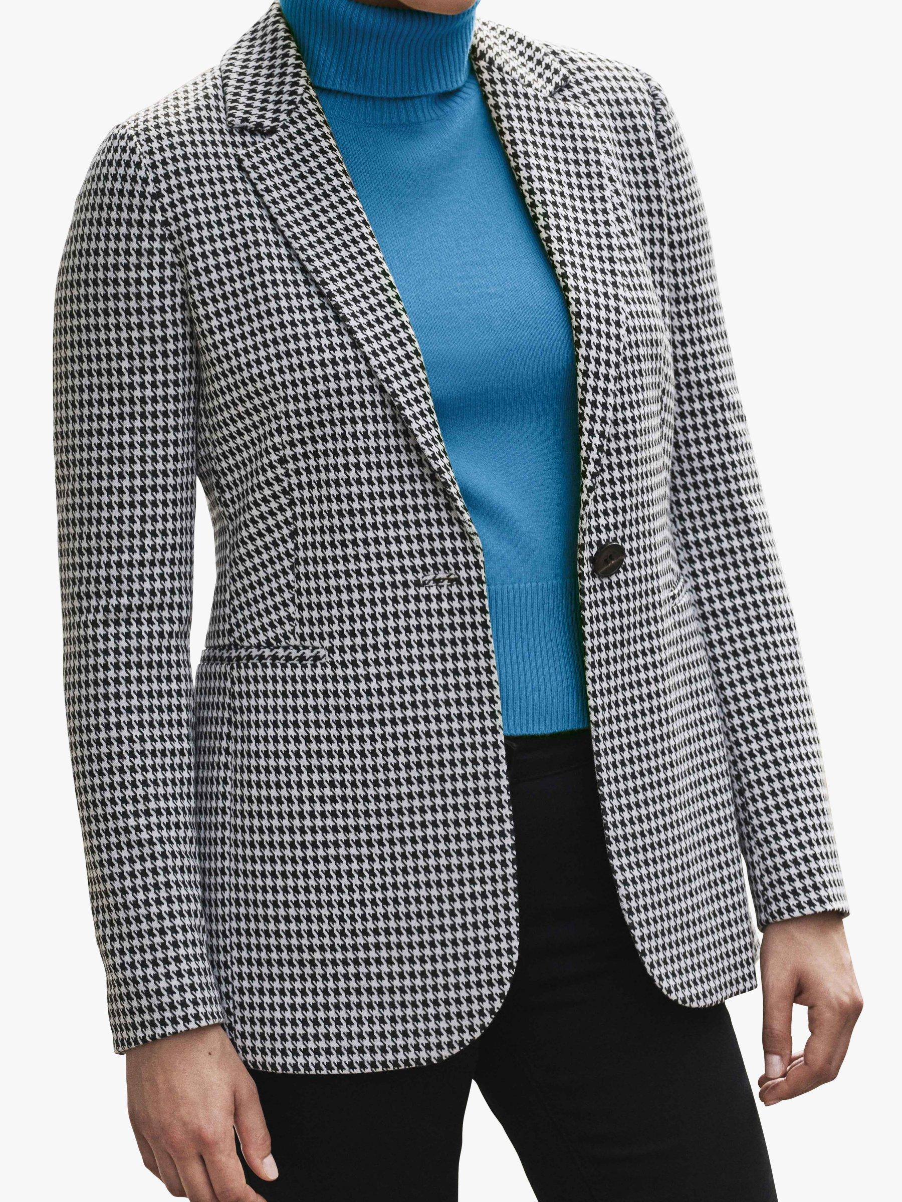 Pure Collection Dogtooth Ponte Blazer, Black