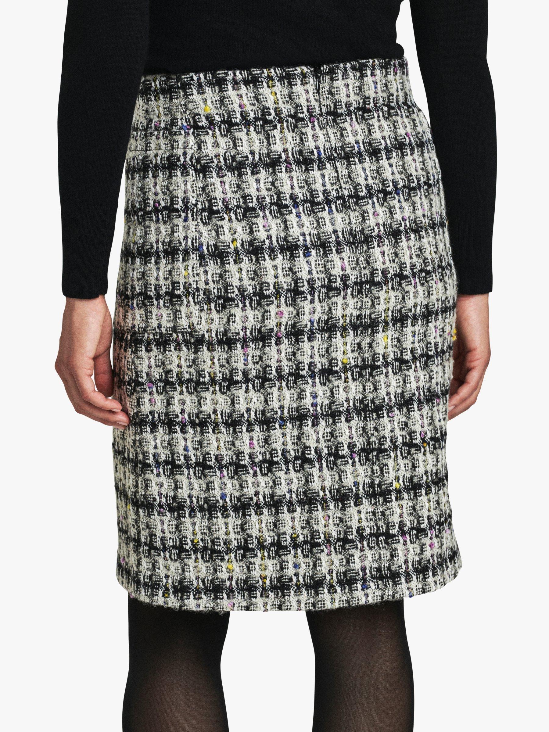 Product image 2 of 2, which shows Pure Collection Check Button Mini Skirt, Black/Multi, 8
