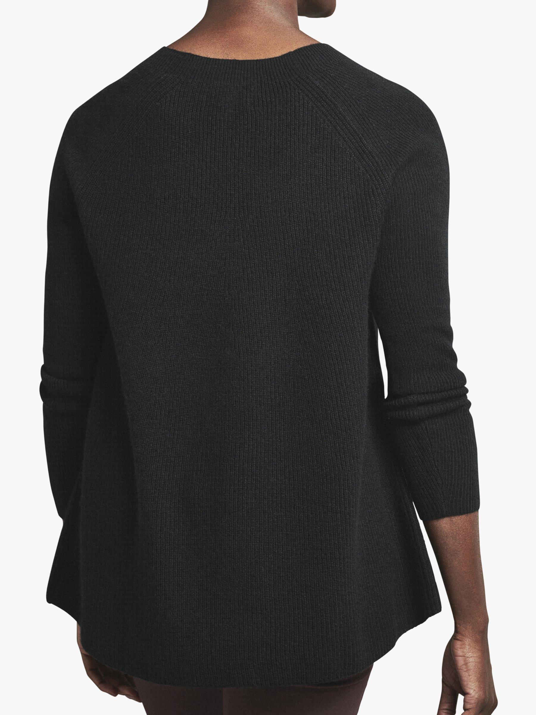 Pure Collection Cashmere Swing Jumper, Black, 8