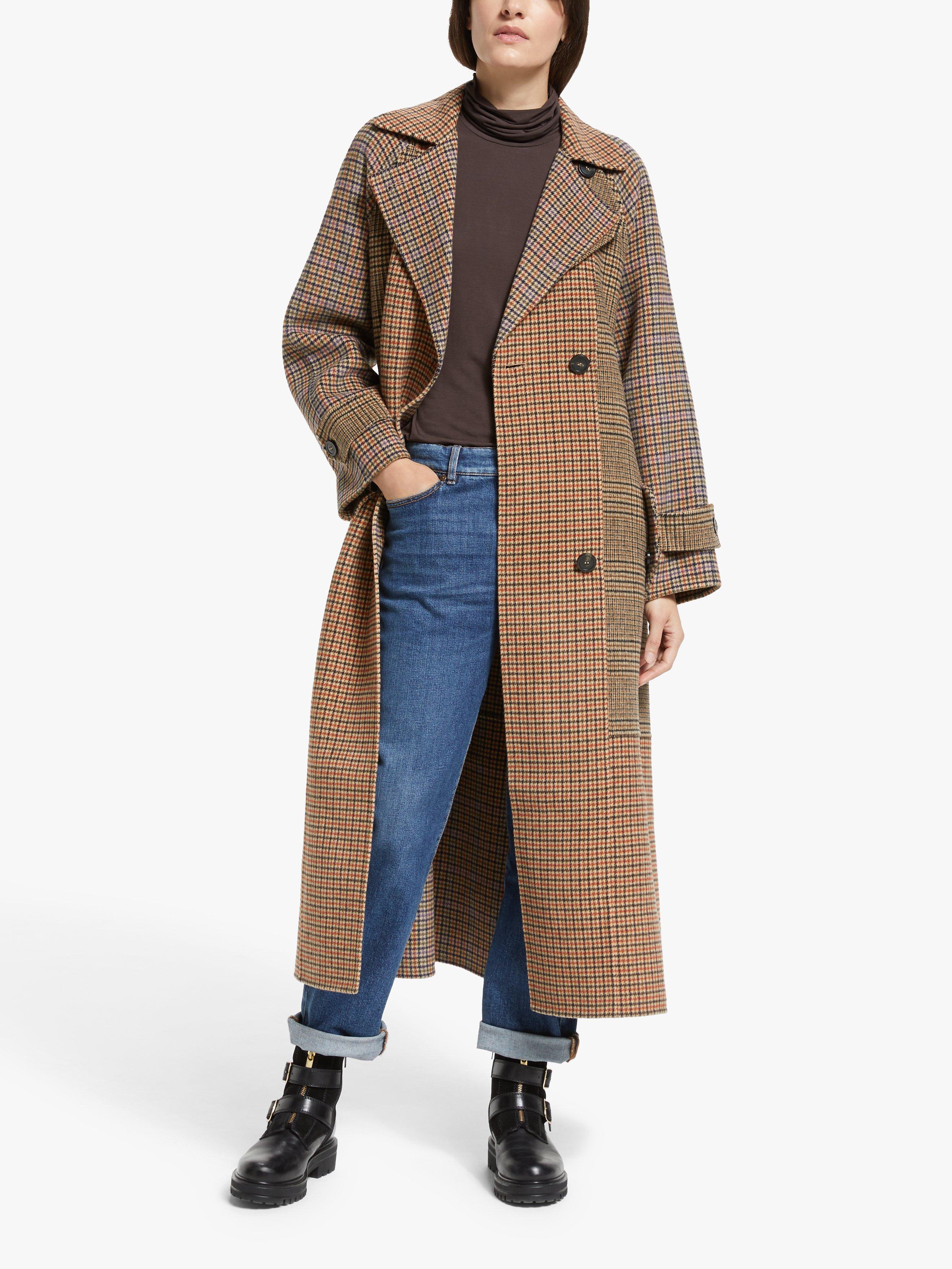 Weekend MaxMara Foggia Check Belted Coat Camel