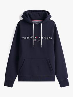 Tommy Hilfiger Fleece Drawstring Hoodie - view 2, Sky Captain
