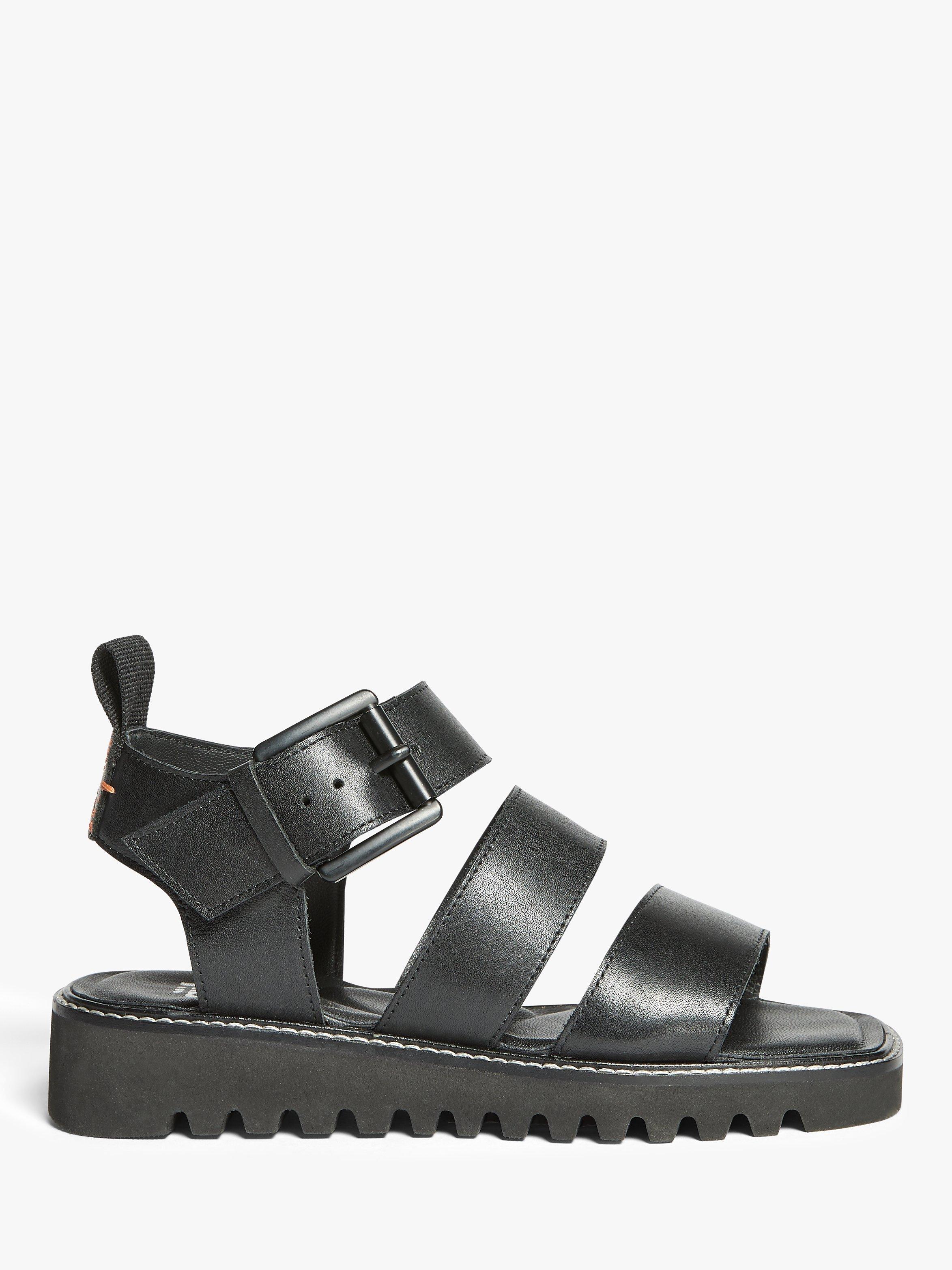 Kin Lauren Leather Chunky Sole Buckle Sandals
