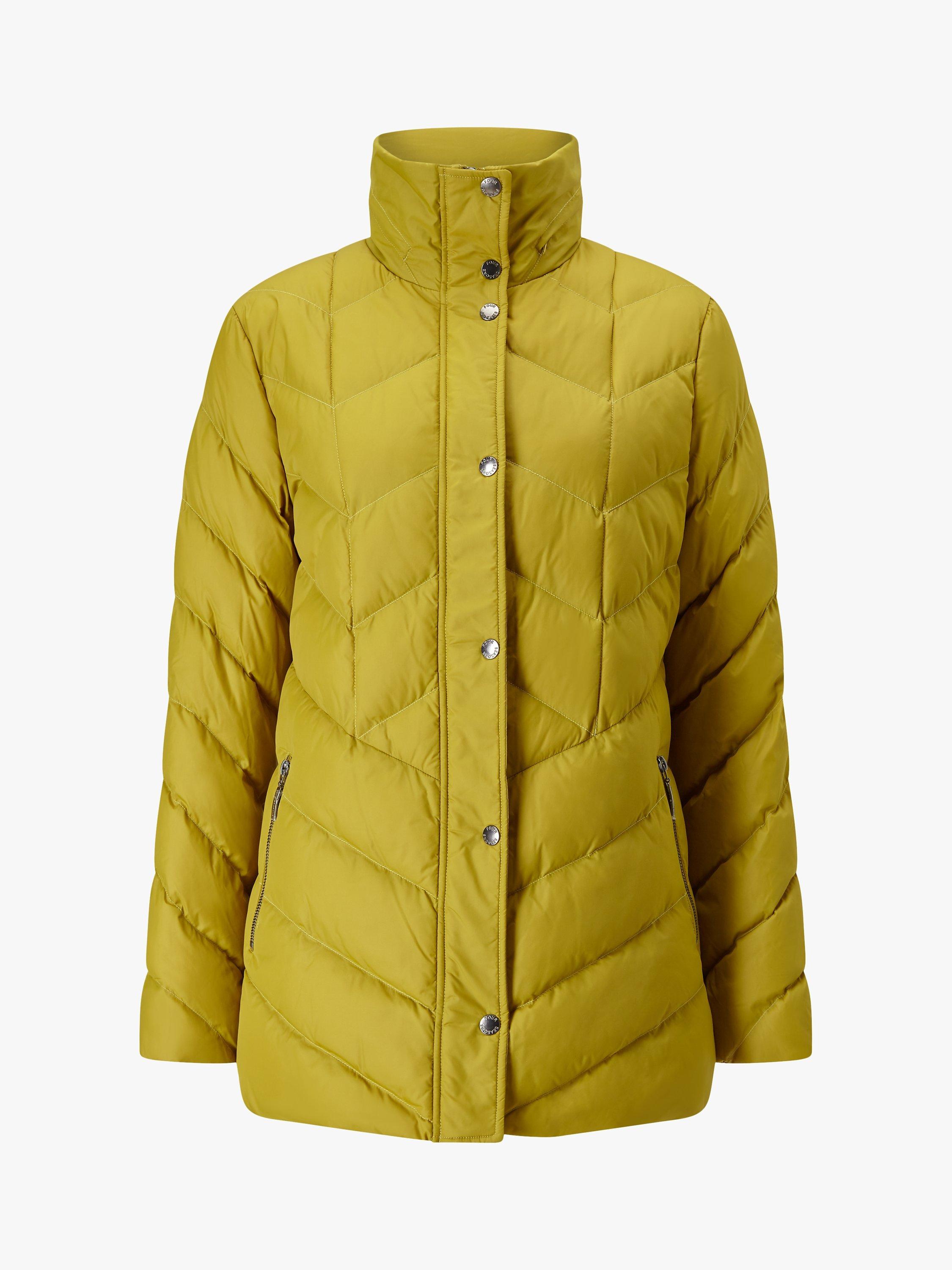 Four Seasons Longline Puffer Jacket, Dark Yellow